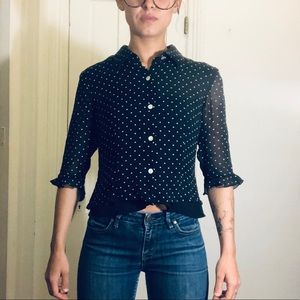 Dainty Button Up 100% Silk Blouse